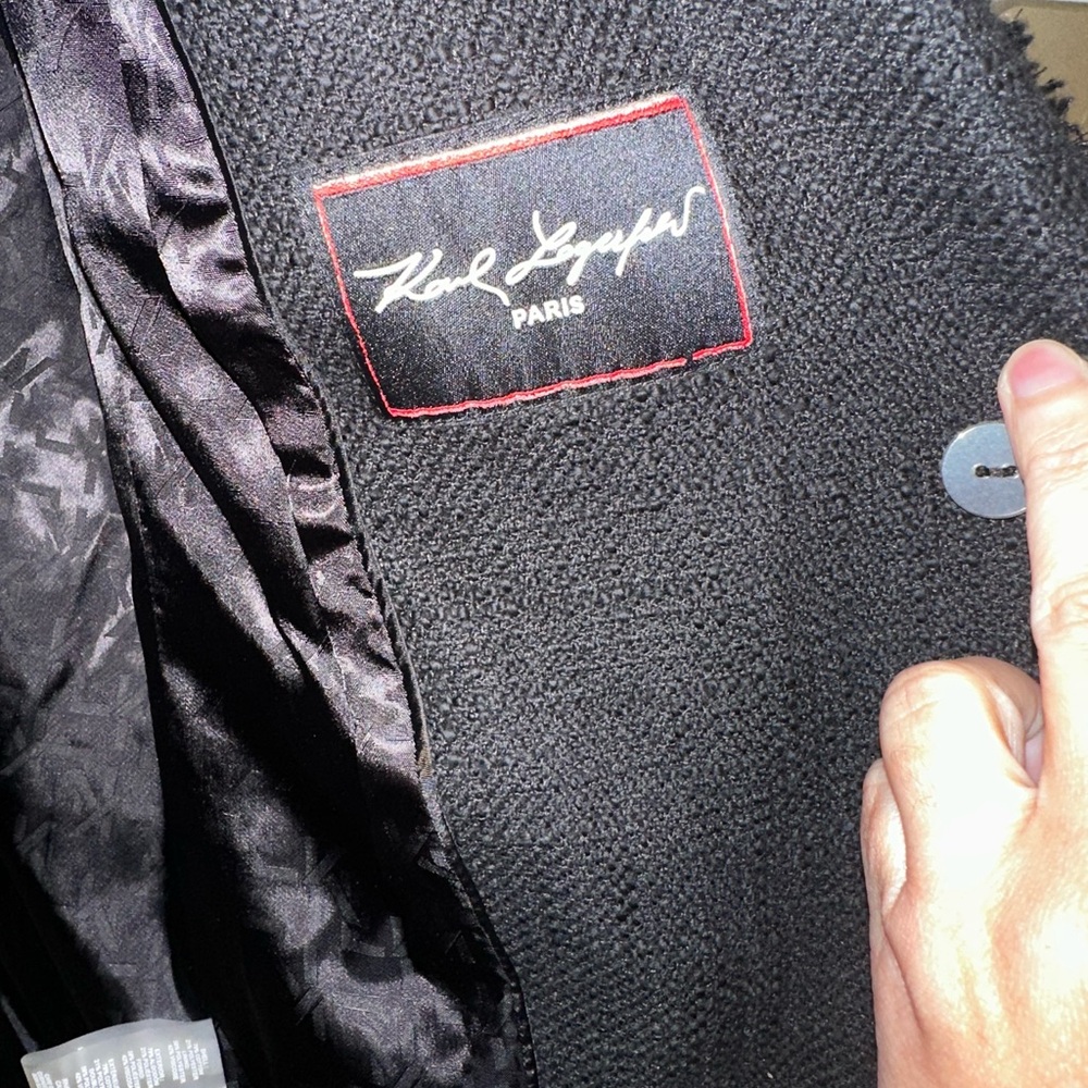 EUC Karl Lagerfeld Textured Black Jacket - Picture 8 of 11